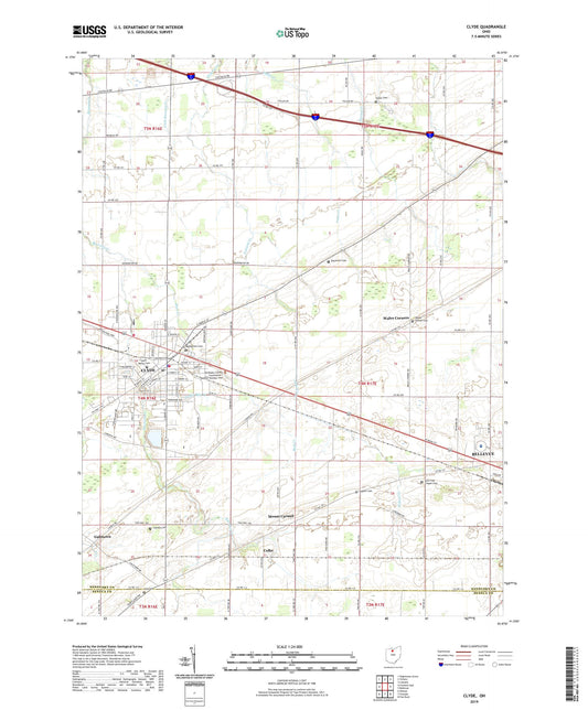 Clyde Ohio US Topo Map Image