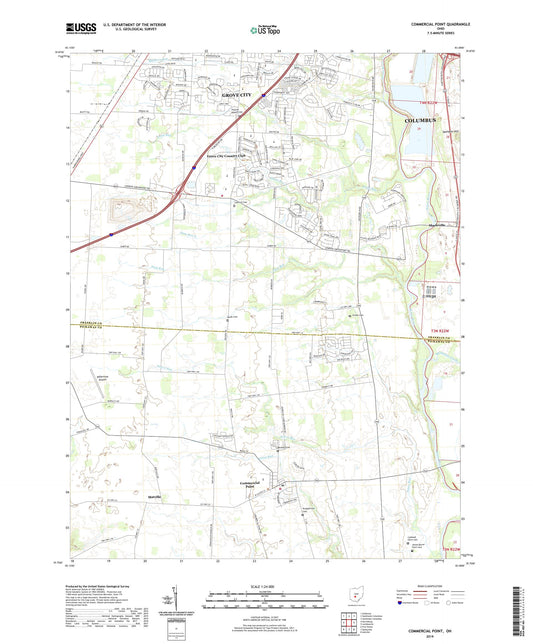 Commercial Point Ohio US Topo Map Image