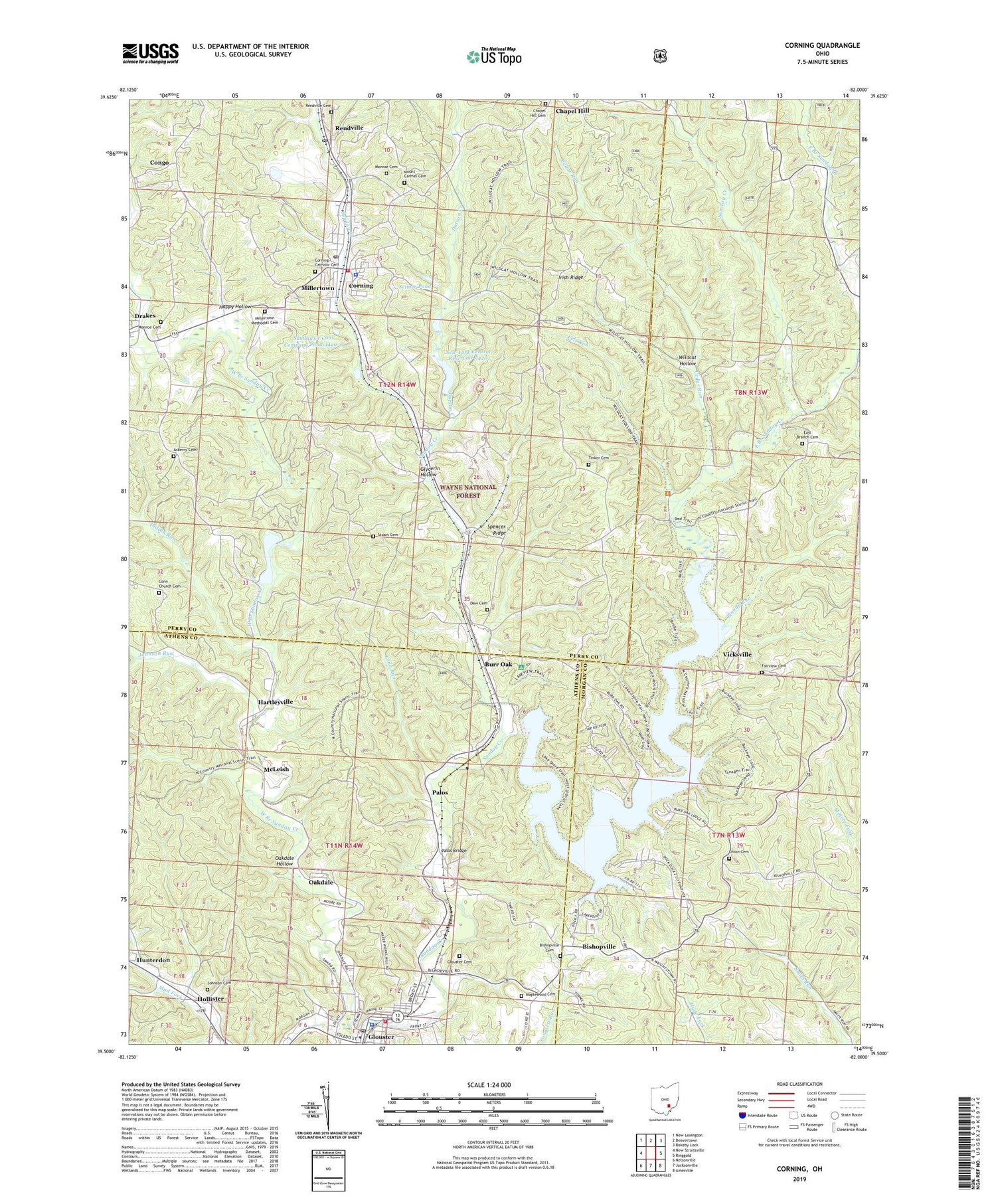 Corning Ohio US Topo Map Image