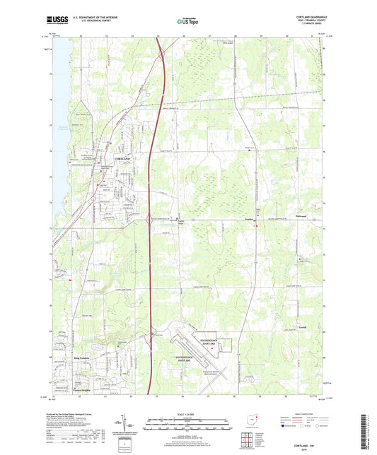 Cortland Ohio US Topo Map Image