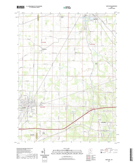 Crestline Ohio US Topo Map Image