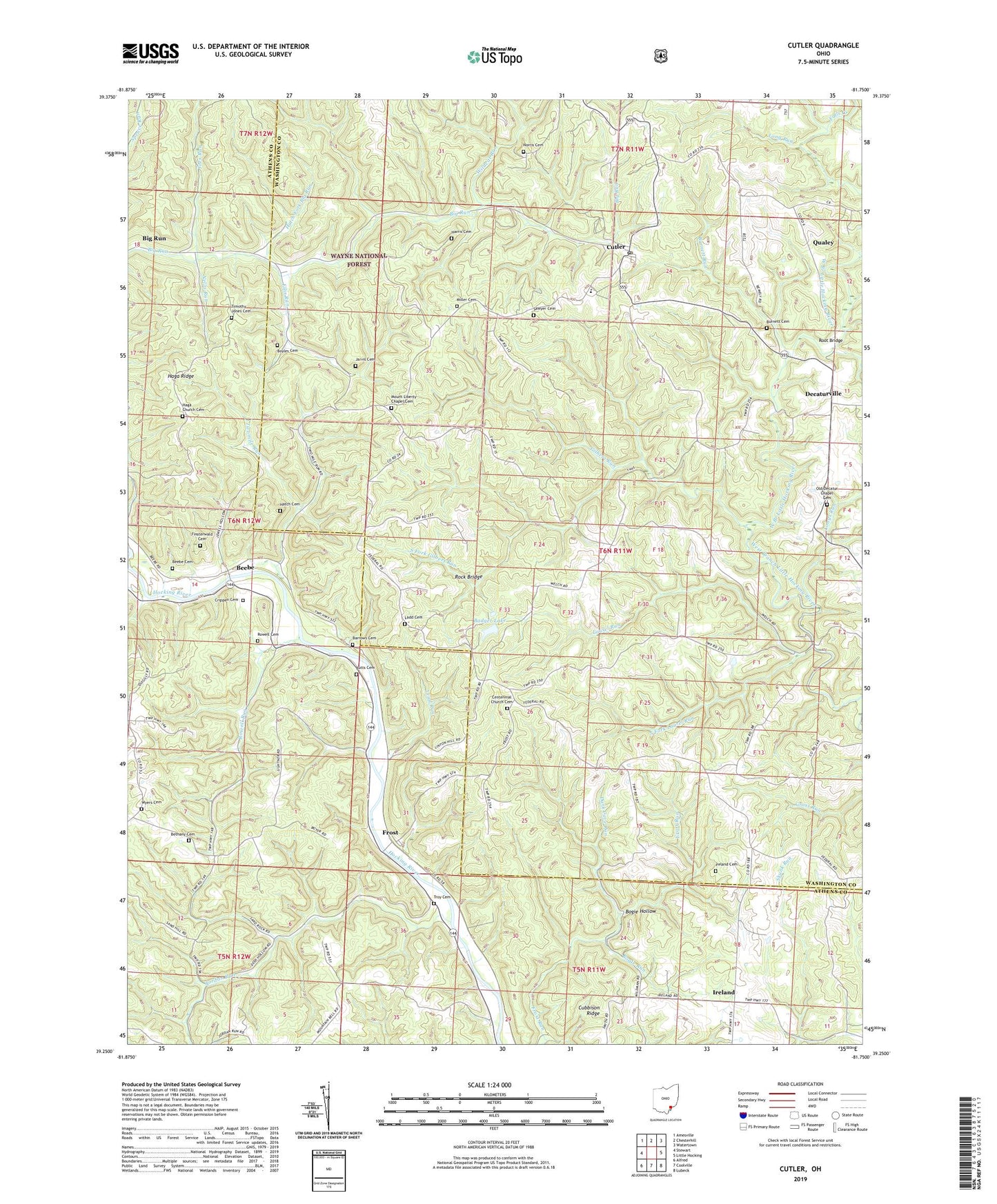 Cutler Ohio US Topo Map Image