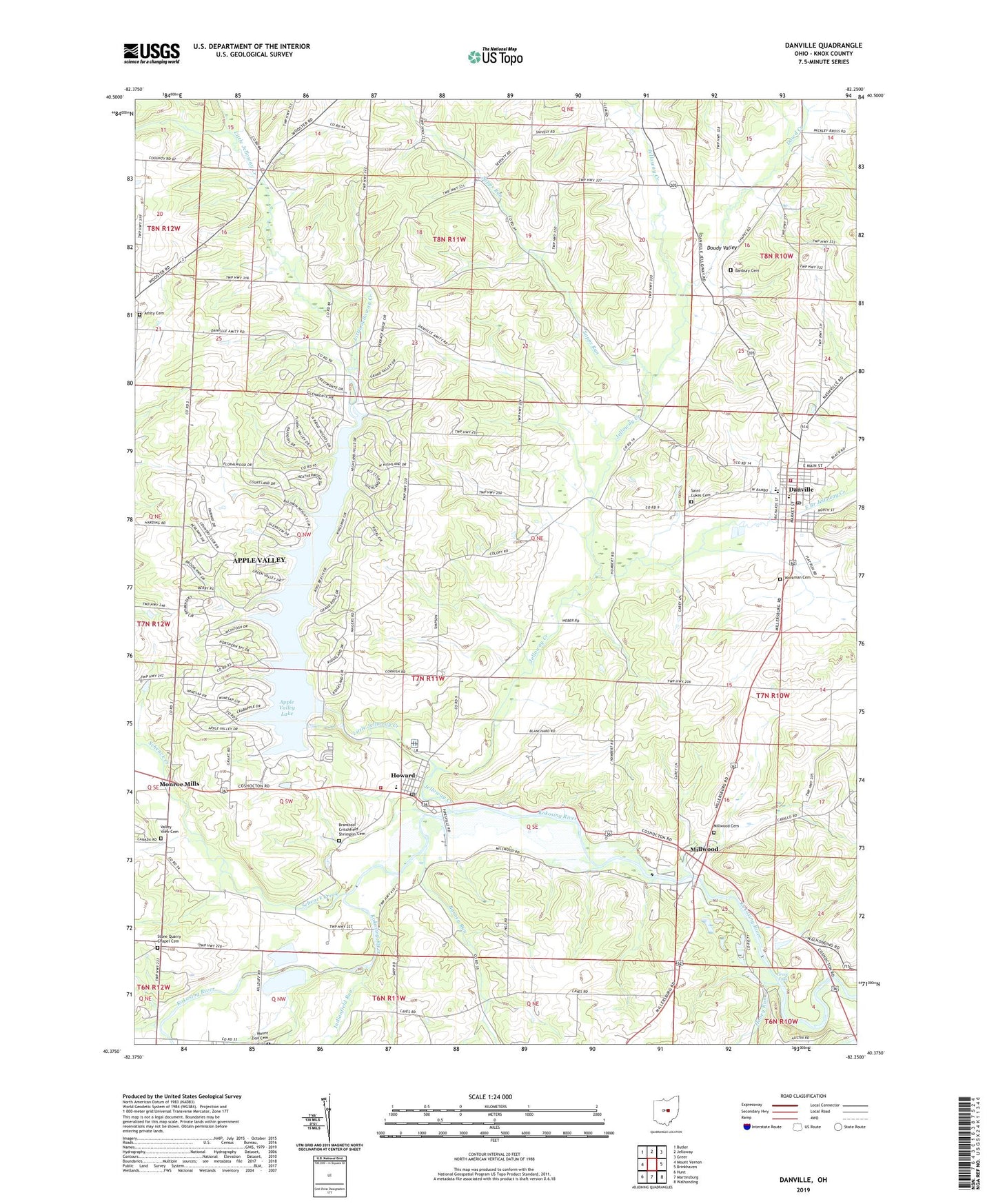 Danville Ohio US Topo Map Image
