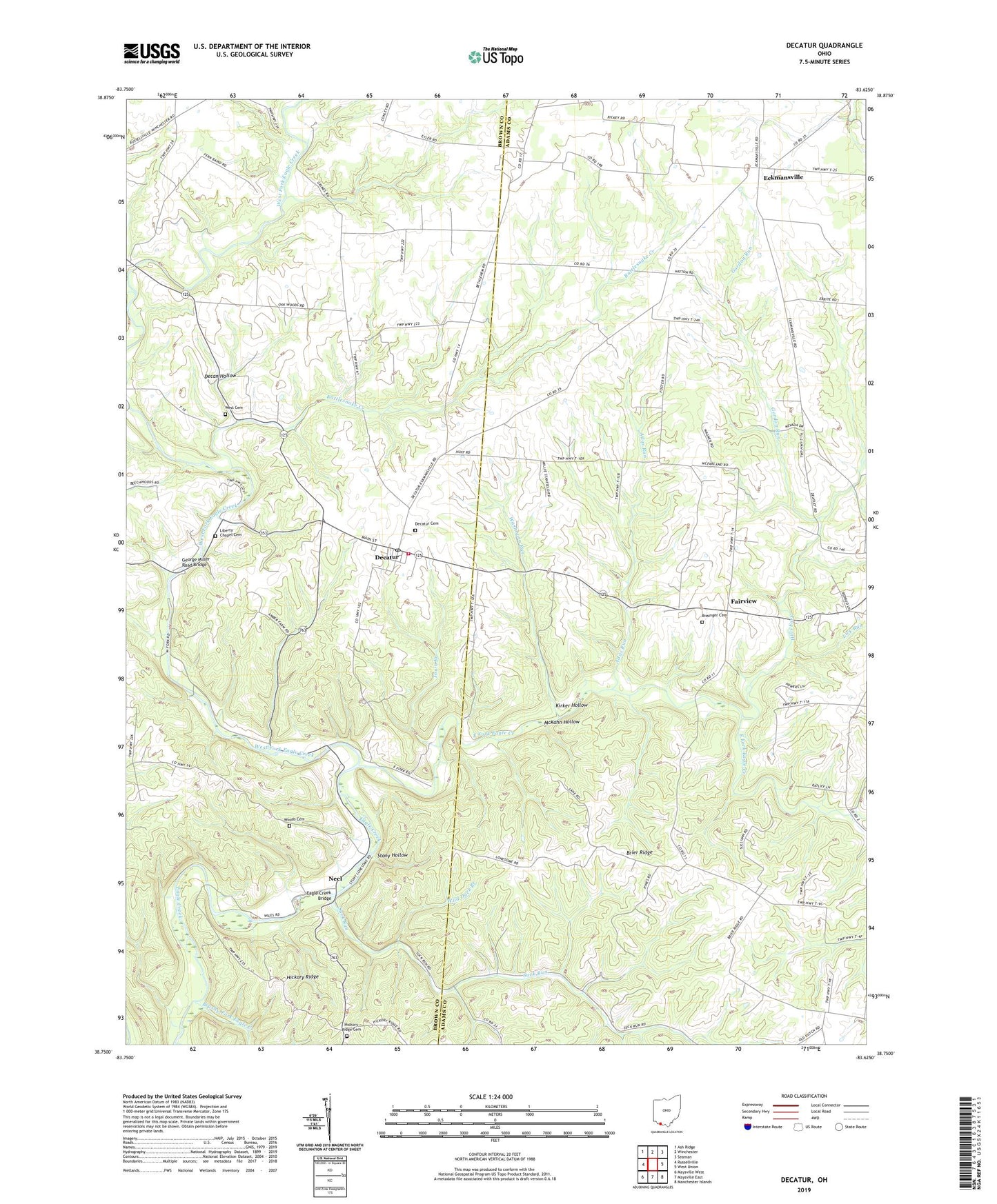 Decatur Ohio US Topo Map Image