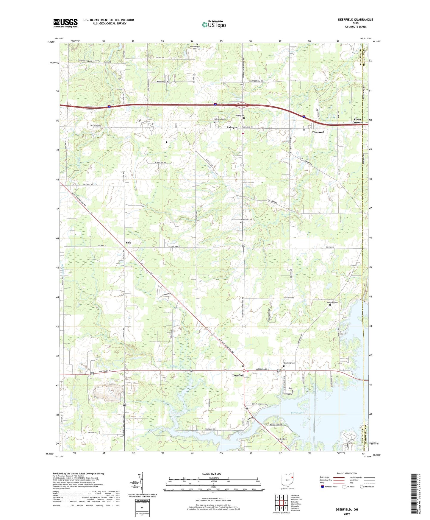 Deerfield Ohio US Topo Map Image