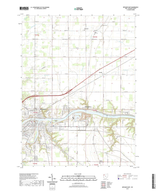 Defiance East Ohio US Topo Map Image