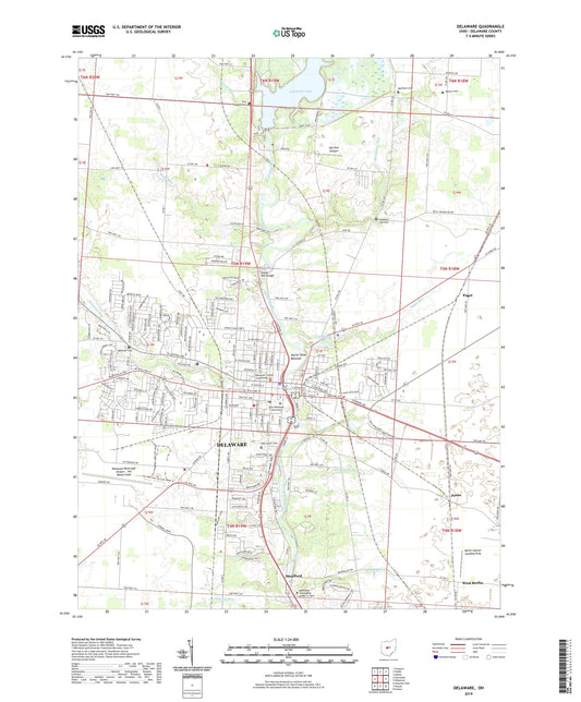 Delaware Ohio US Topo Map Image