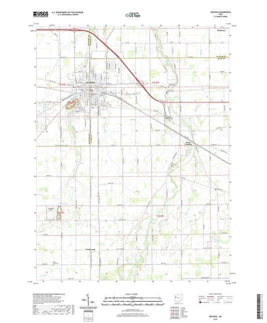 Delphos Ohio US Topo Map Image