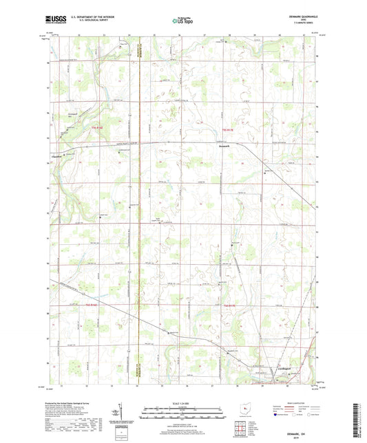 Denmark Ohio US Topo Map Image