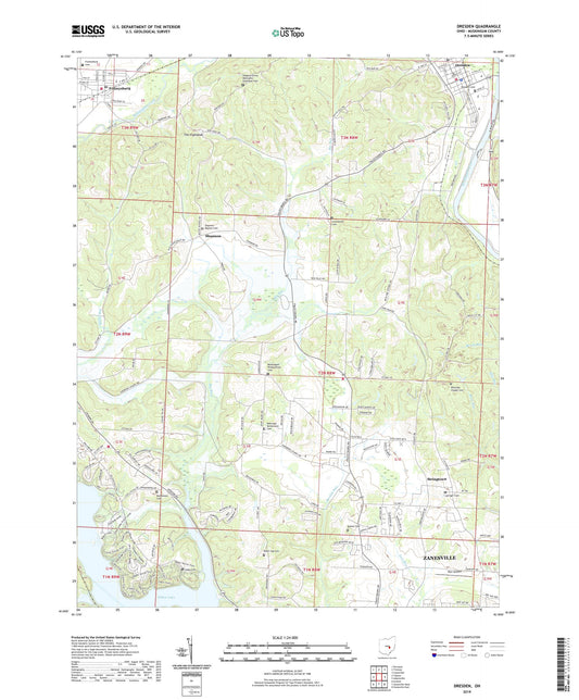 Dresden Ohio US Topo Map Image