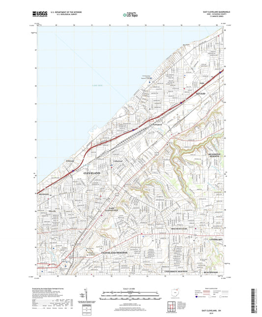 East Cleveland Ohio US Topo Map Image