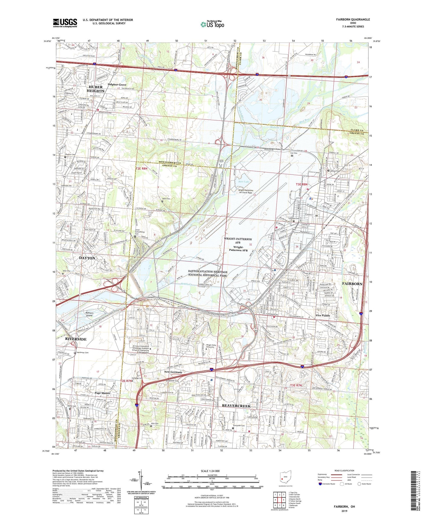Fairborn Ohio US Topo Map Image