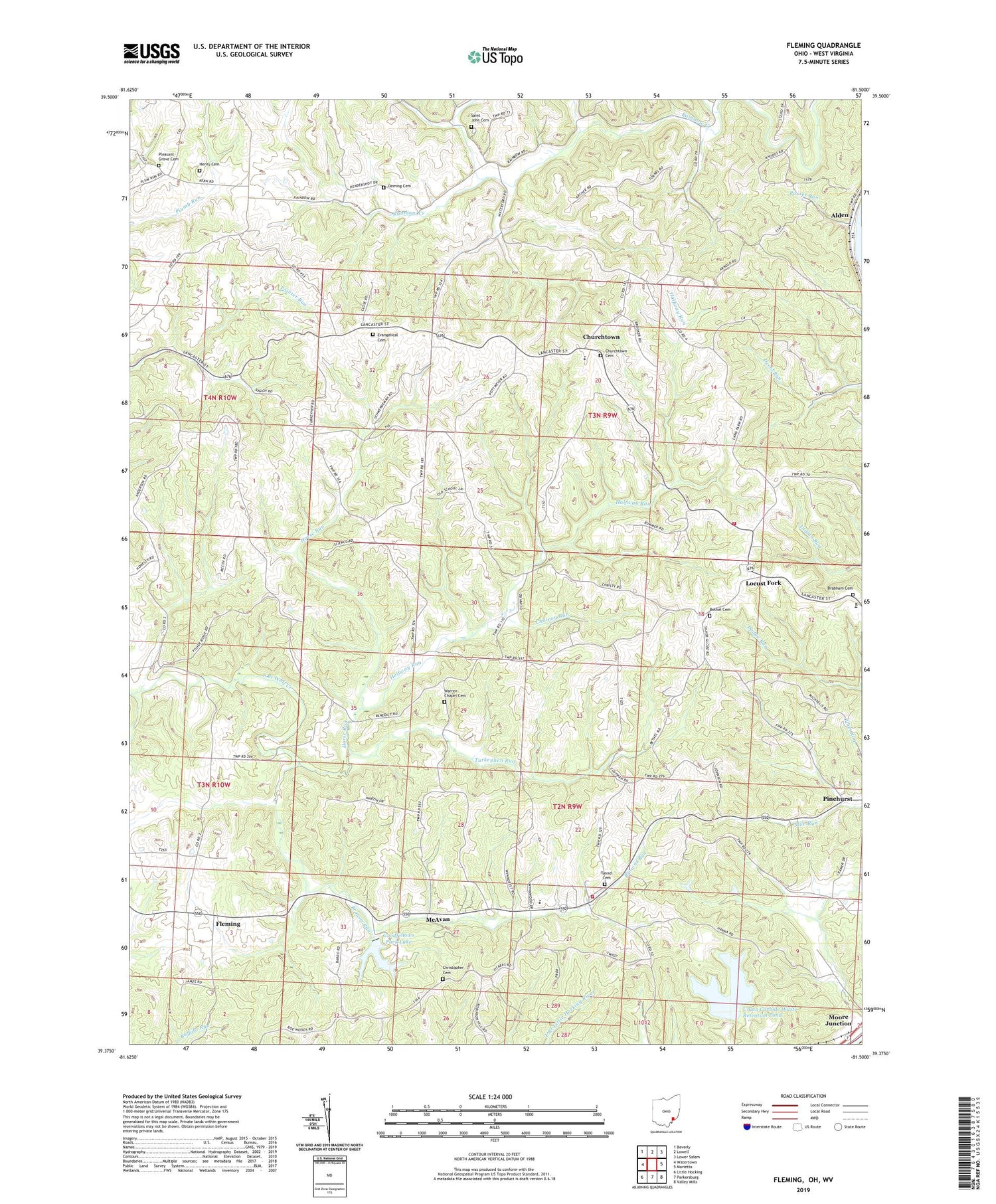 Fleming Ohio US Topo Map Image