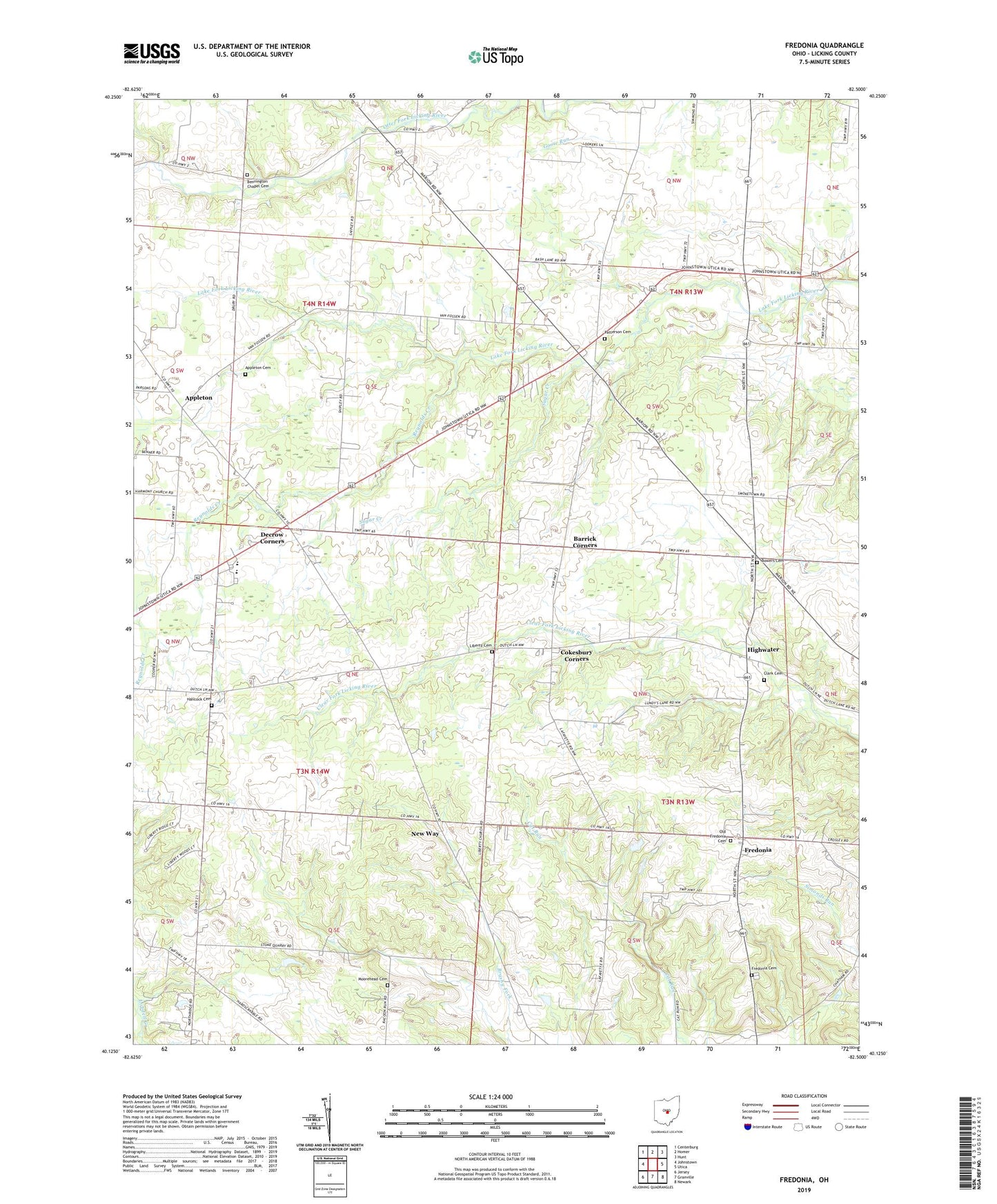 Fredonia Ohio US Topo Map Image