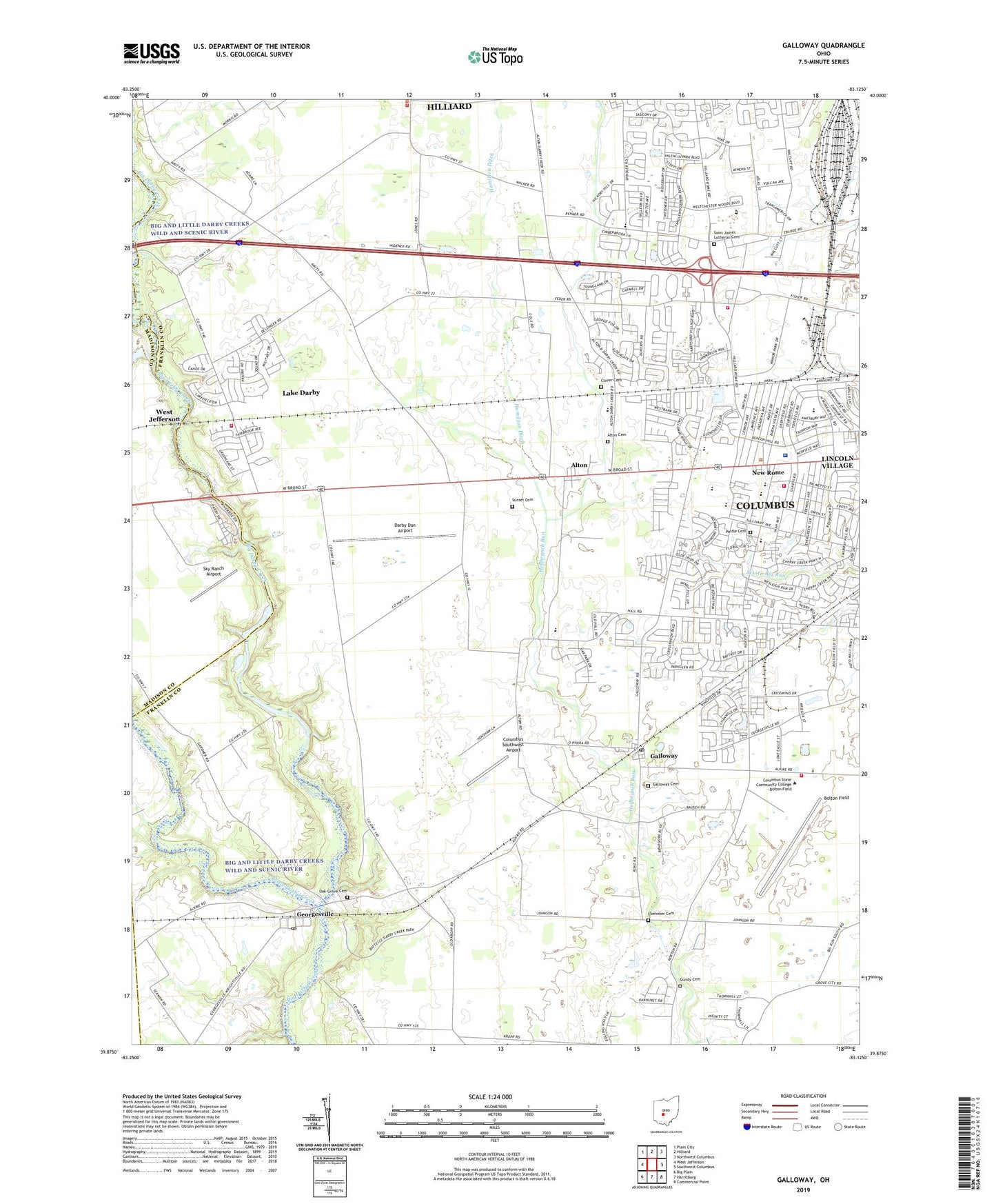 Galloway Ohio US Topo Map Image