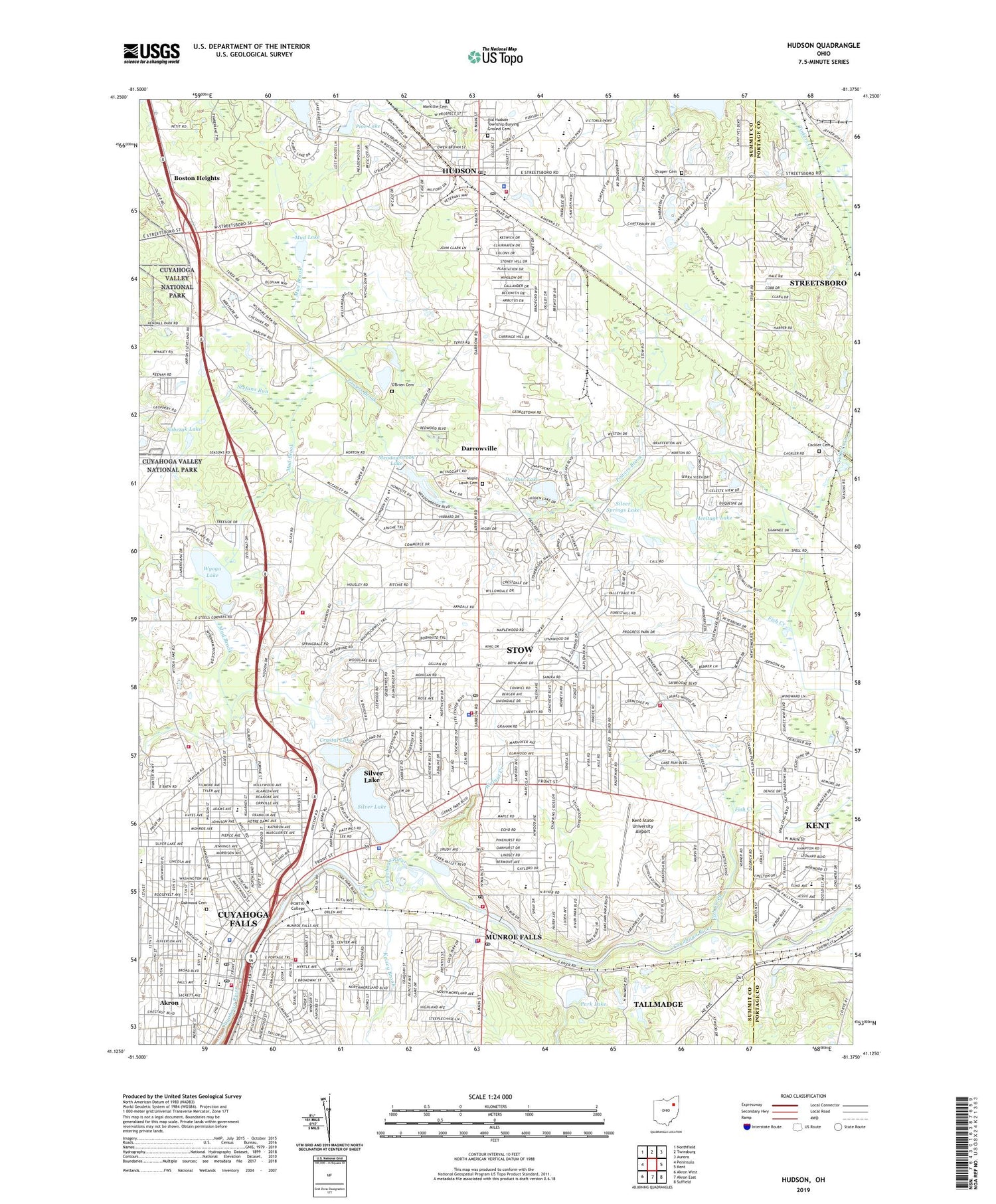 Hudson Ohio US Topo Map Image