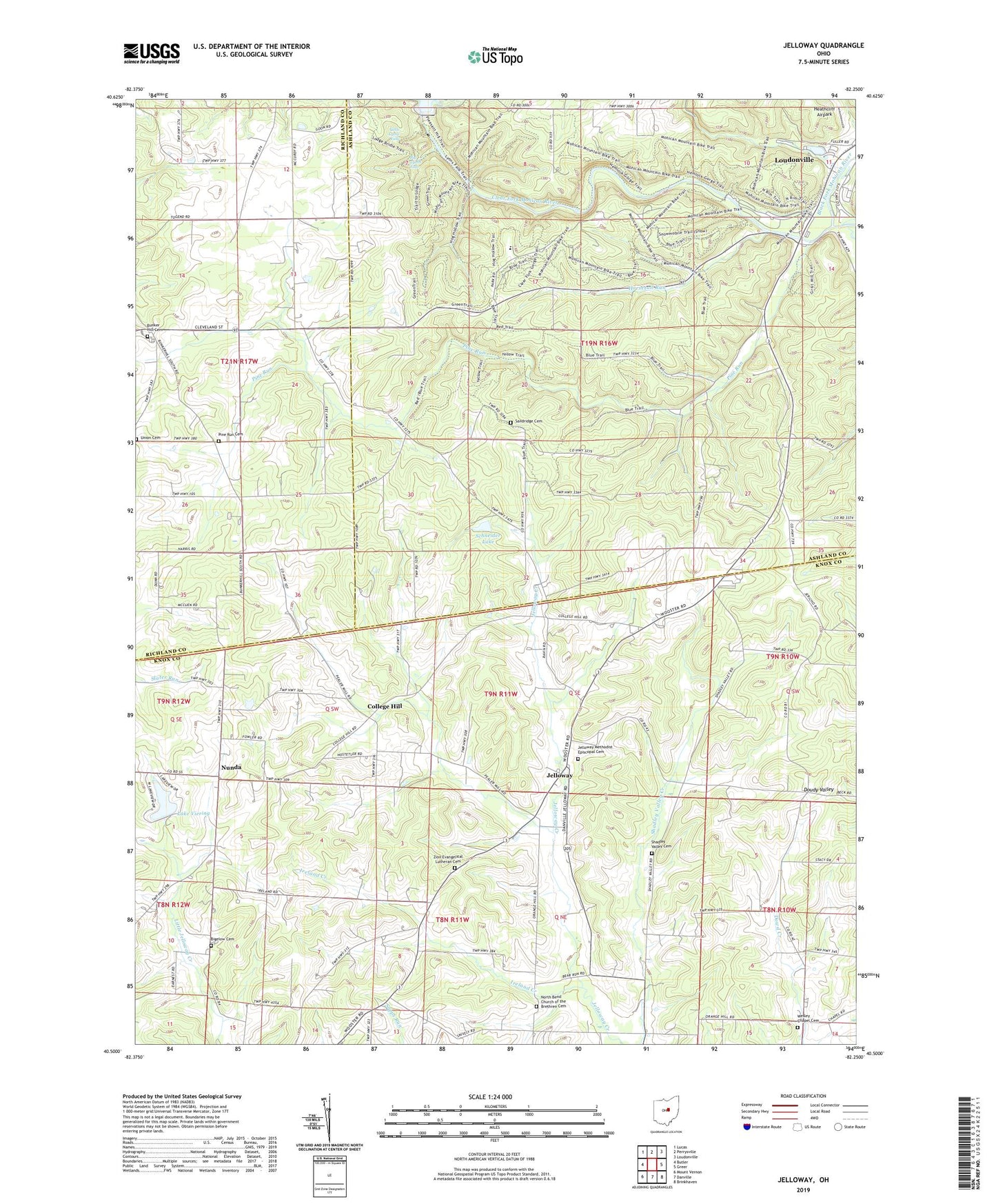 Jelloway Ohio US Topo Map Image