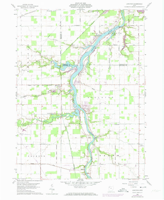 Classic USGS Junction Ohio 7.5'x7.5' Topo Map Image