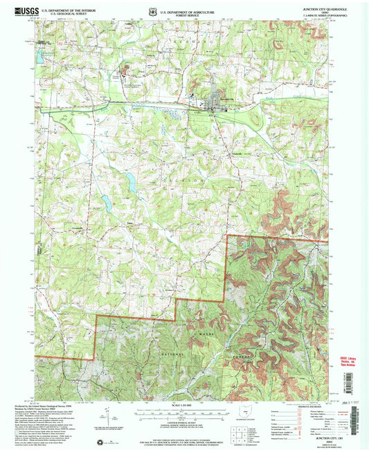 Classic USGS Junction City Ohio 7.5'x7.5' Topo Map Image