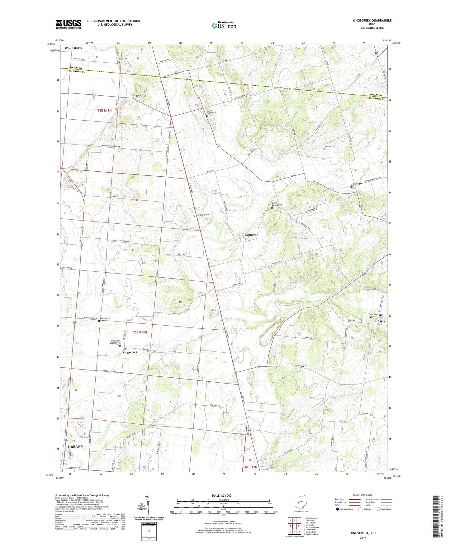 Kingscreek Ohio US Topo Map Image