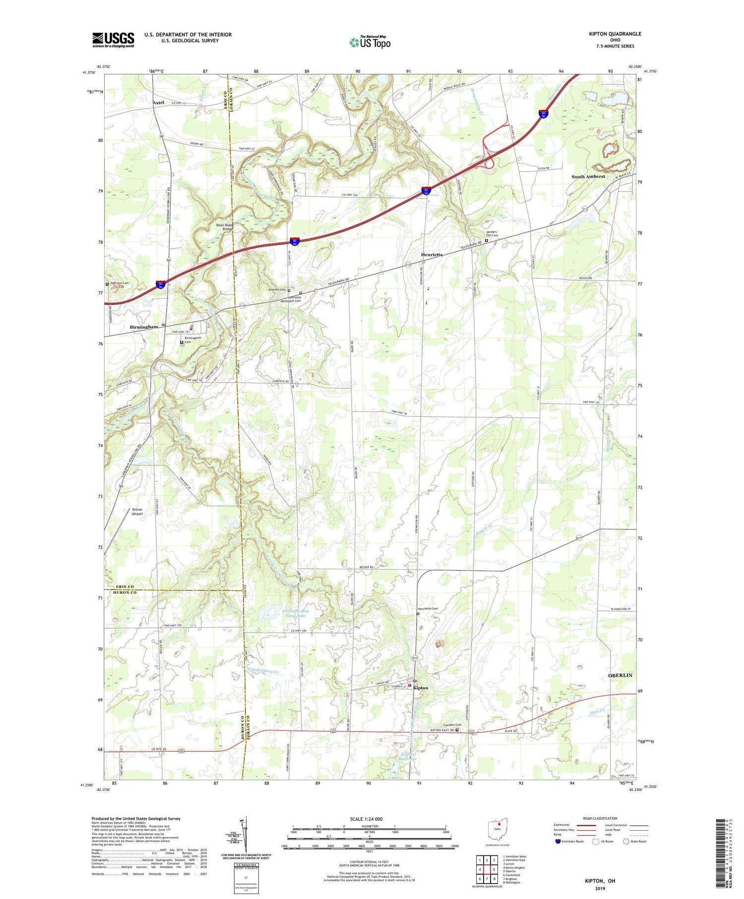 Kipton Ohio US Topo Map Image