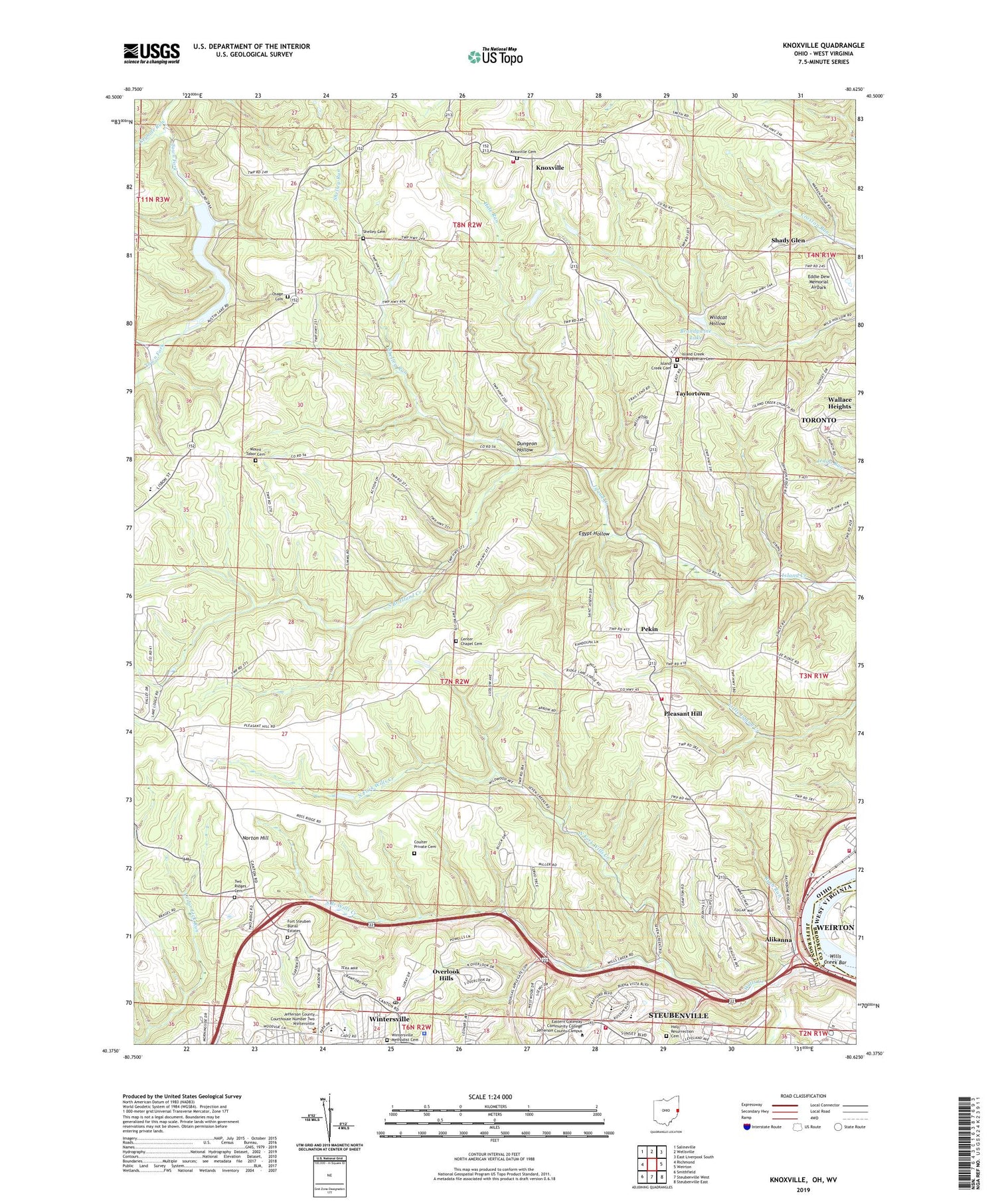 Knoxville Ohio US Topo Map Image