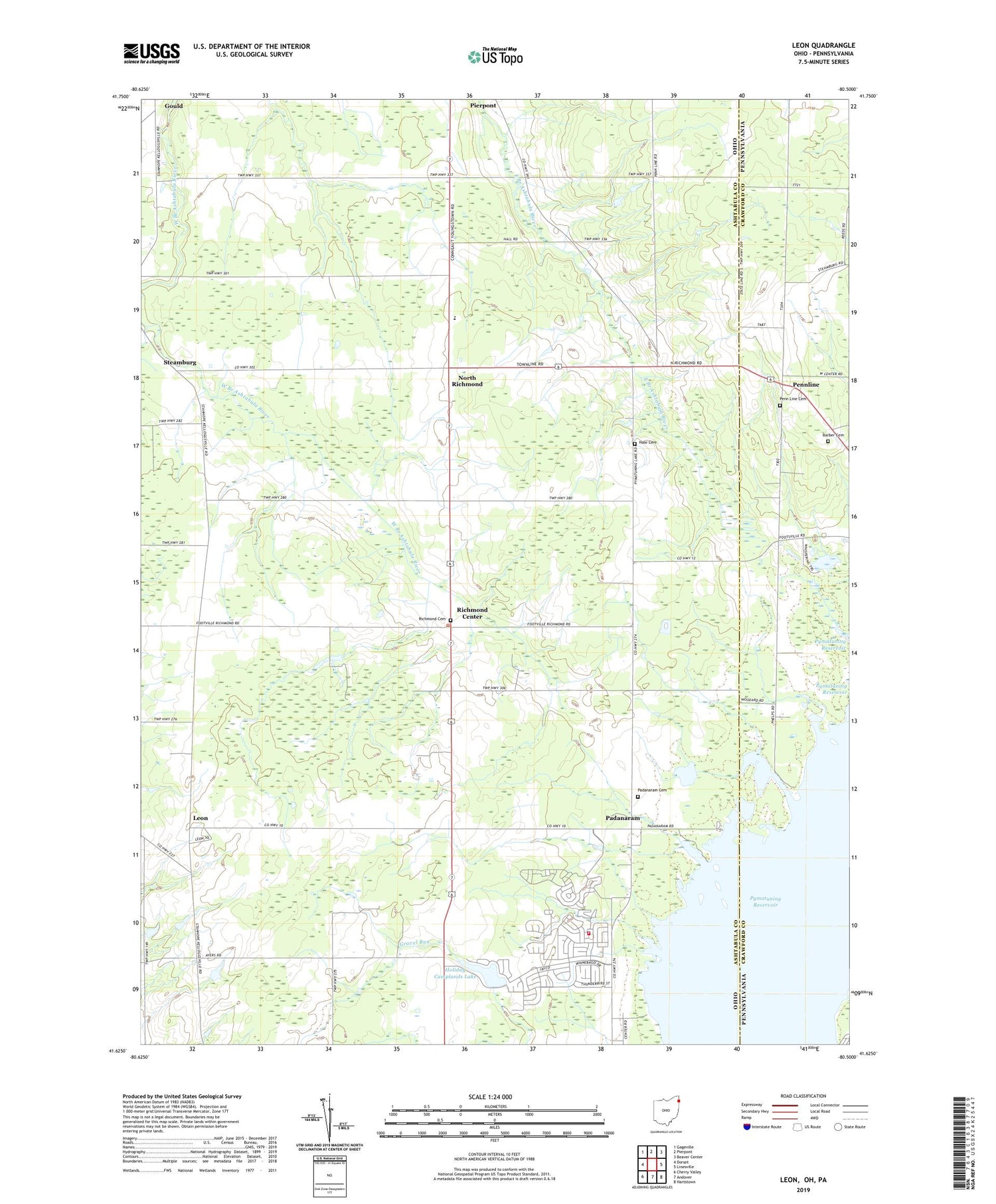 Leon Ohio US Topo Map Image