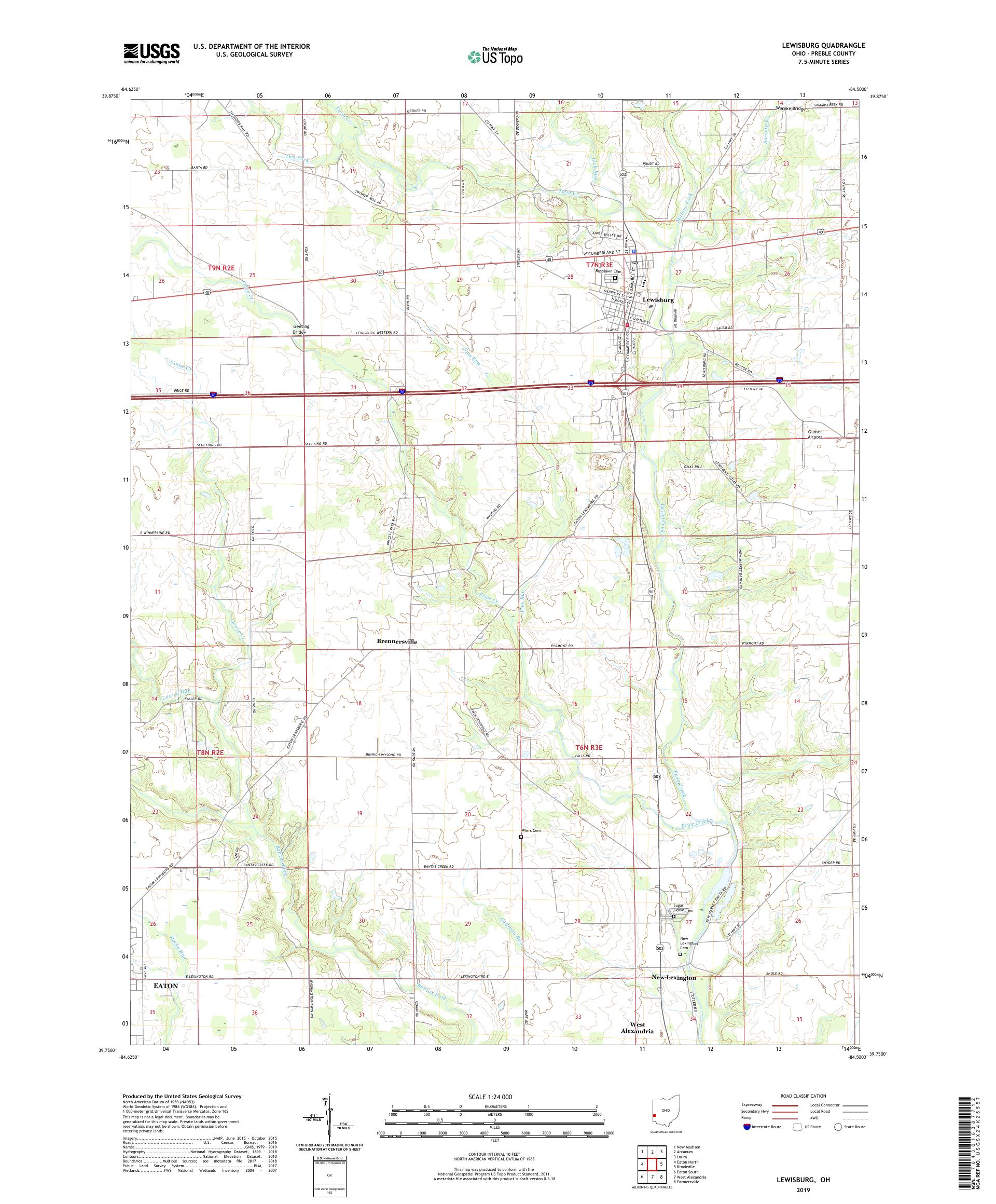 Lewisburg Ohio US Topo Map – MyTopo Map Store