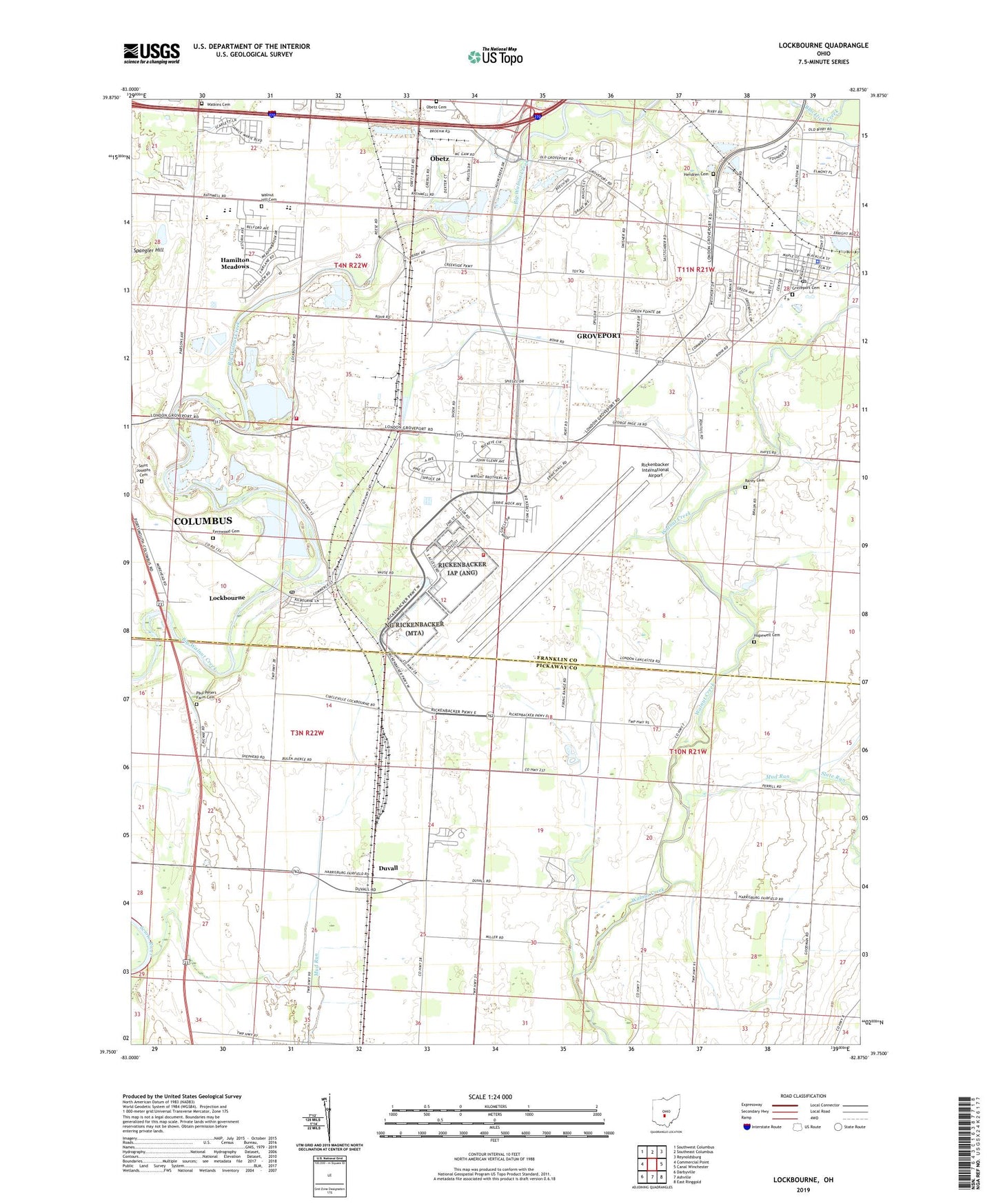 Lockbourne Ohio US Topo Map Image