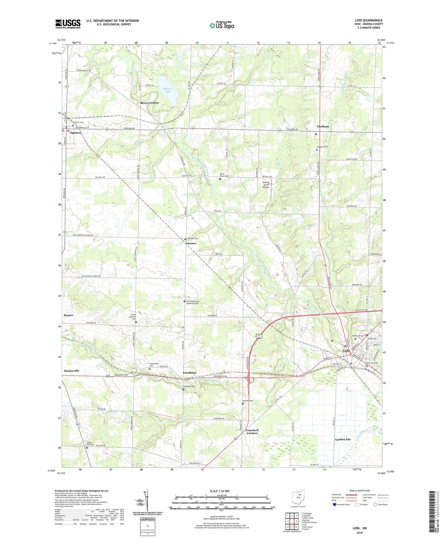 Lodi Ohio US Topo Map Image