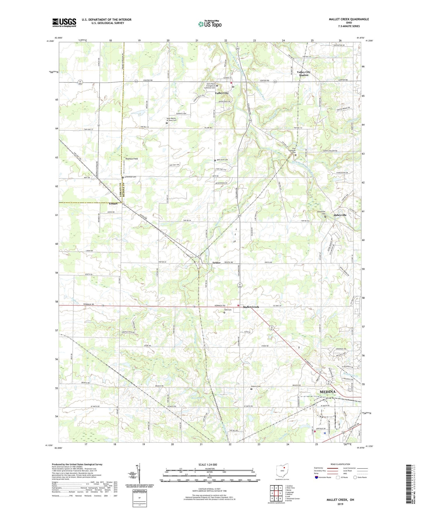 Mallet Creek Ohio US Topo Map Image