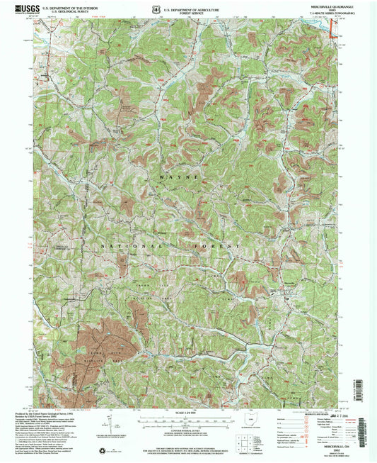 Classic USGS Mercerville Ohio 7.5'x7.5' Topo Map Image