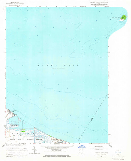 Classic USGS Metzger Marsh Ohio 7.5'x7.5' Topo Map Image