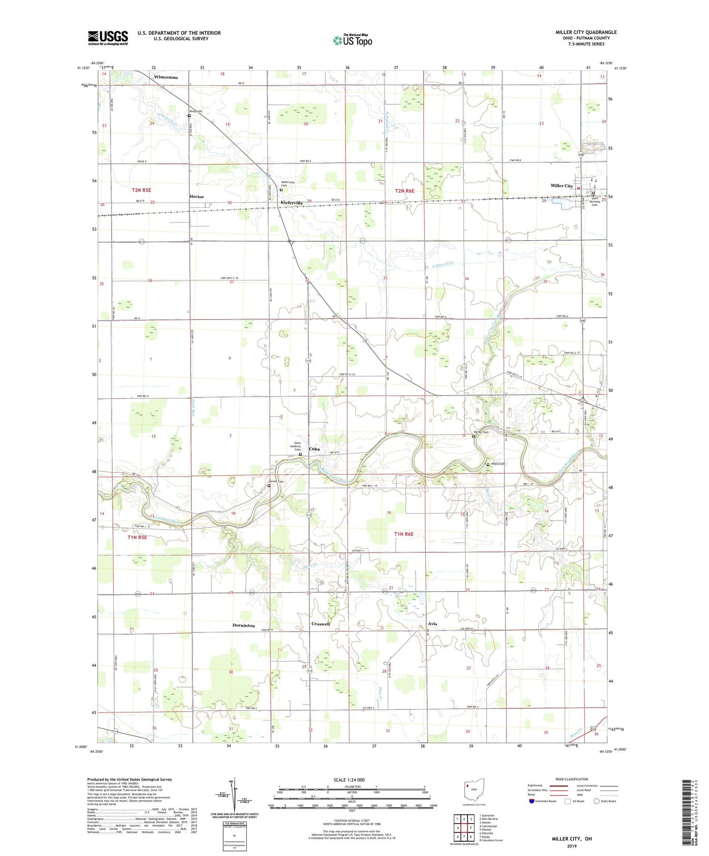 Miller City Ohio US Topo Map Image