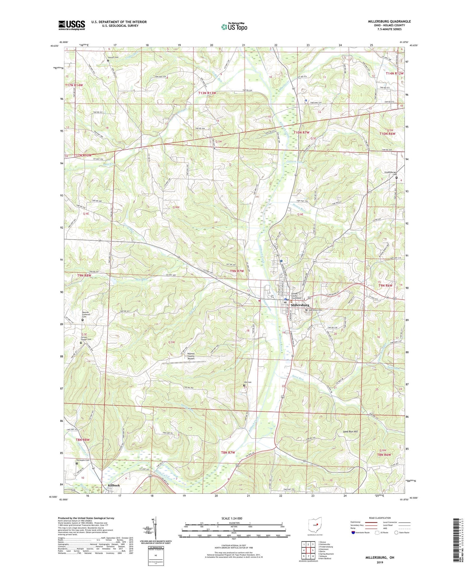 Millersburg Ohio US Topo Map Image