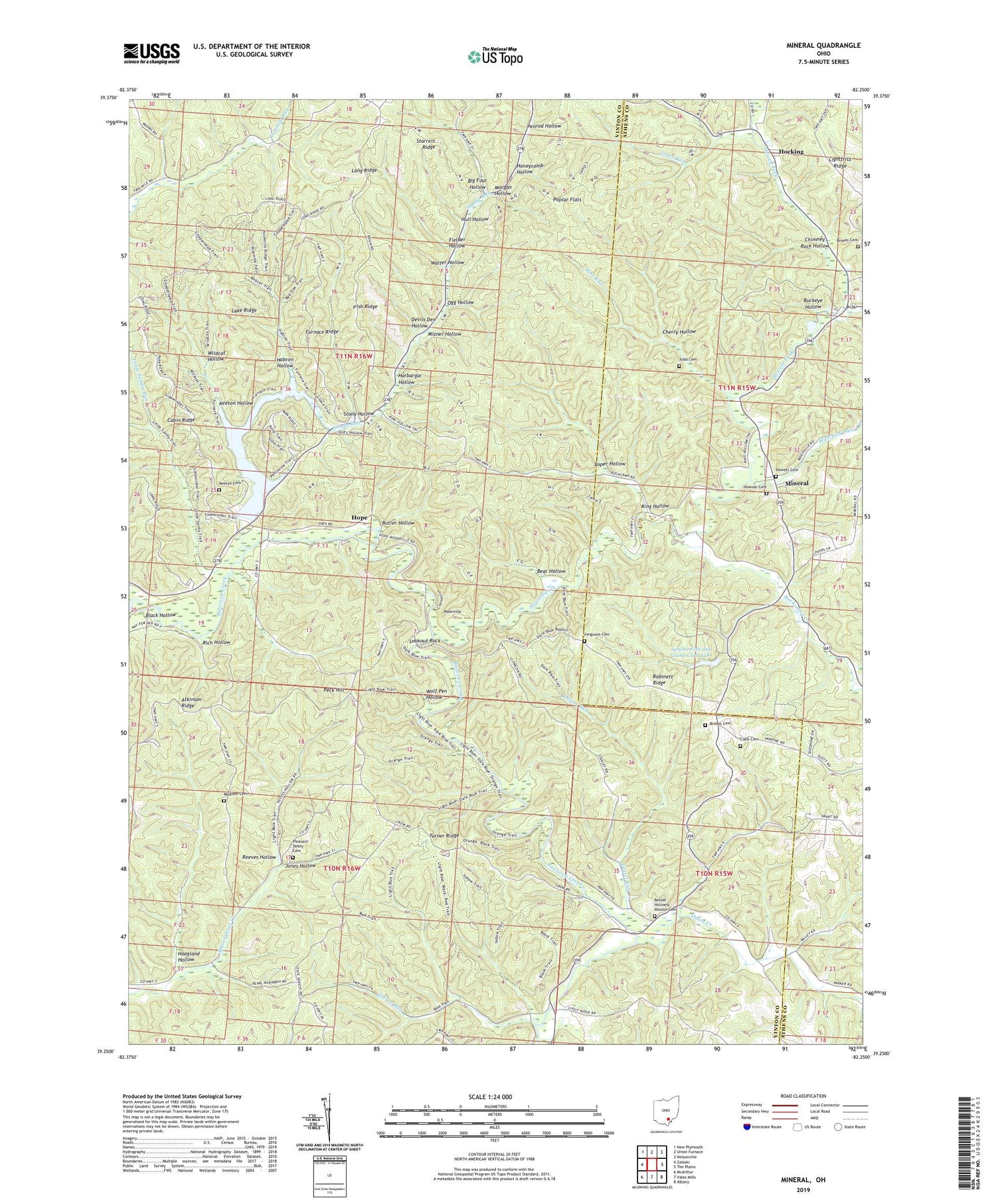 Mineral Ohio US Topo Map Image