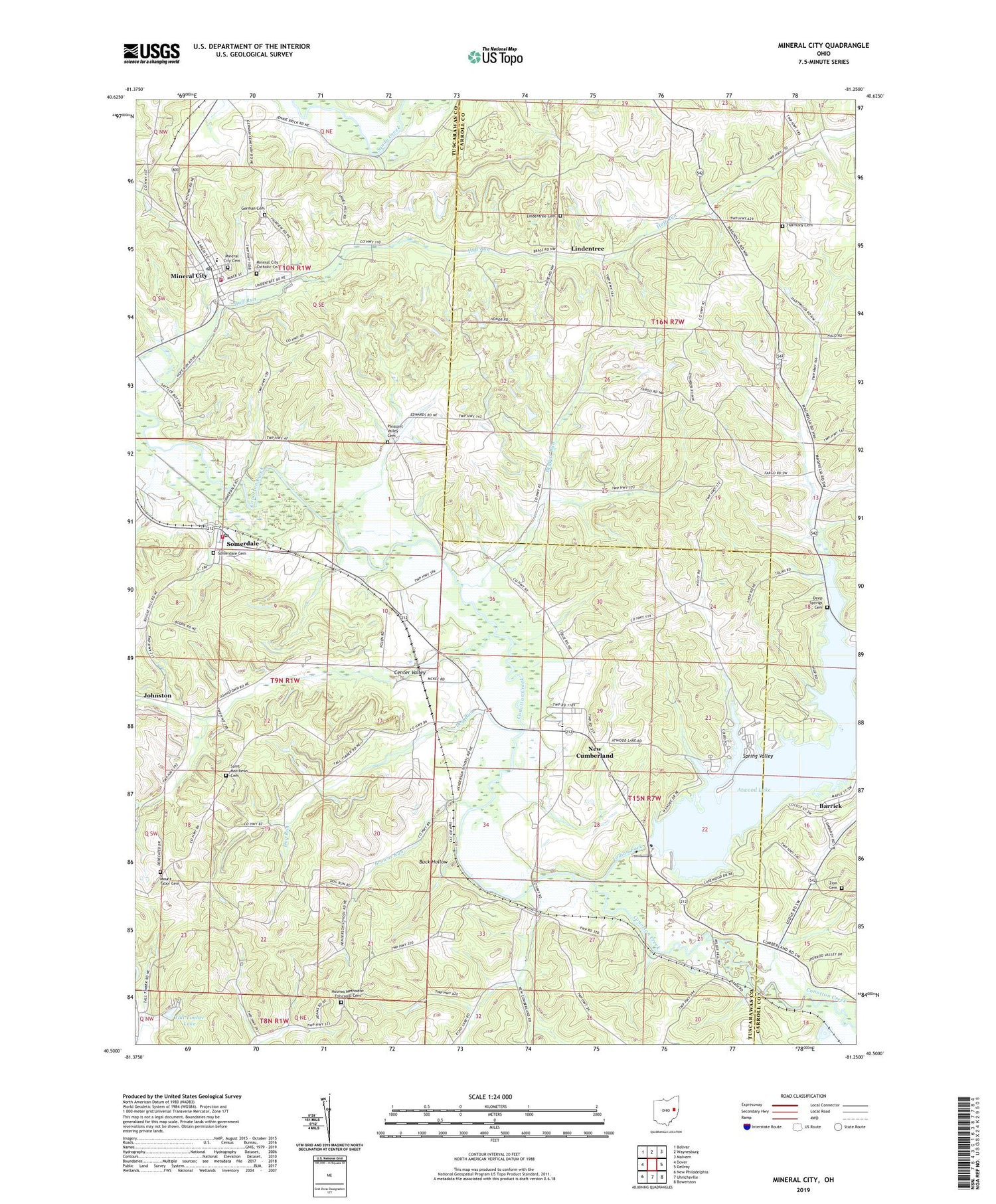 Mineral City Ohio US Topo Map Image