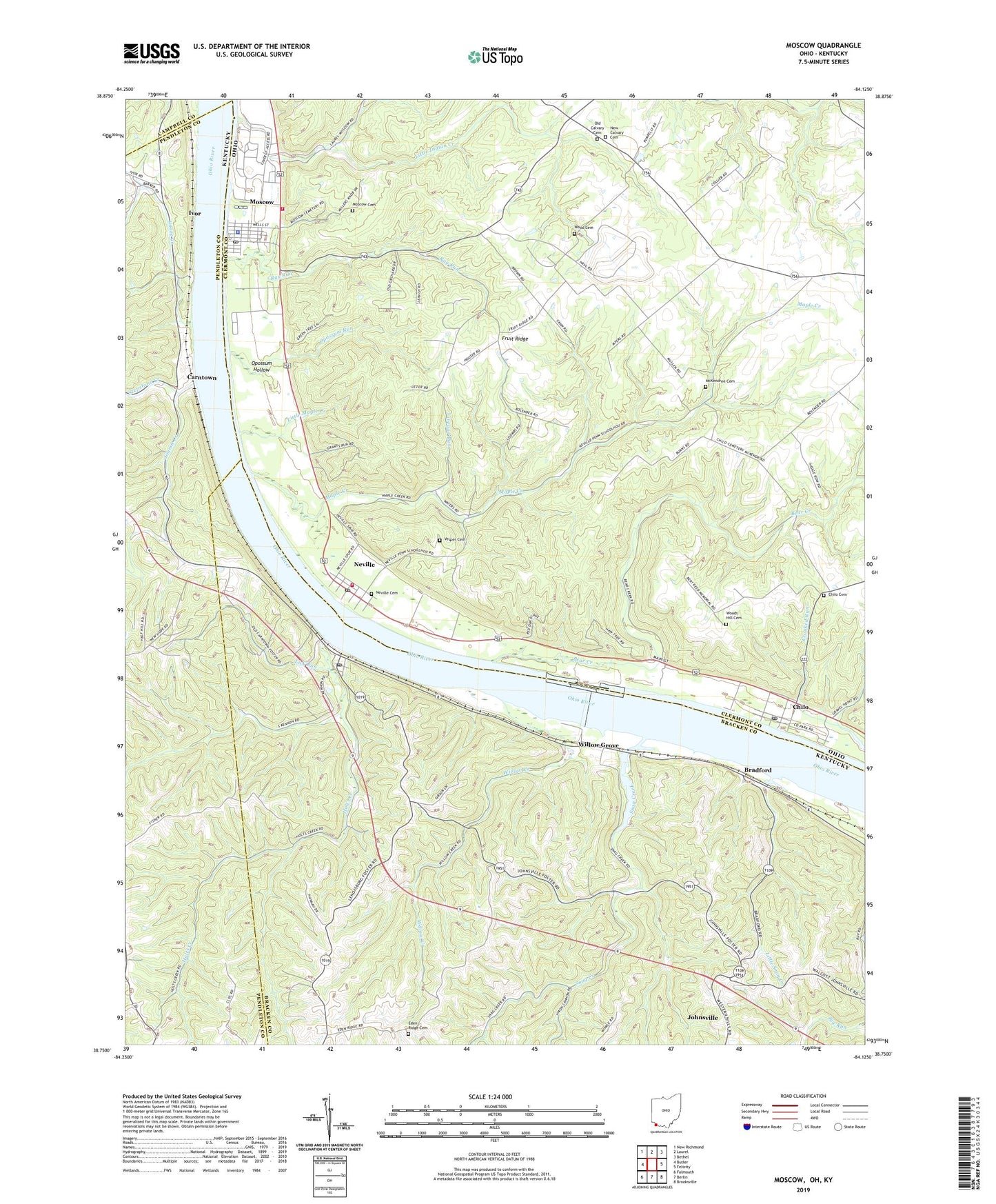 Moscow Ohio US Topo Map Image