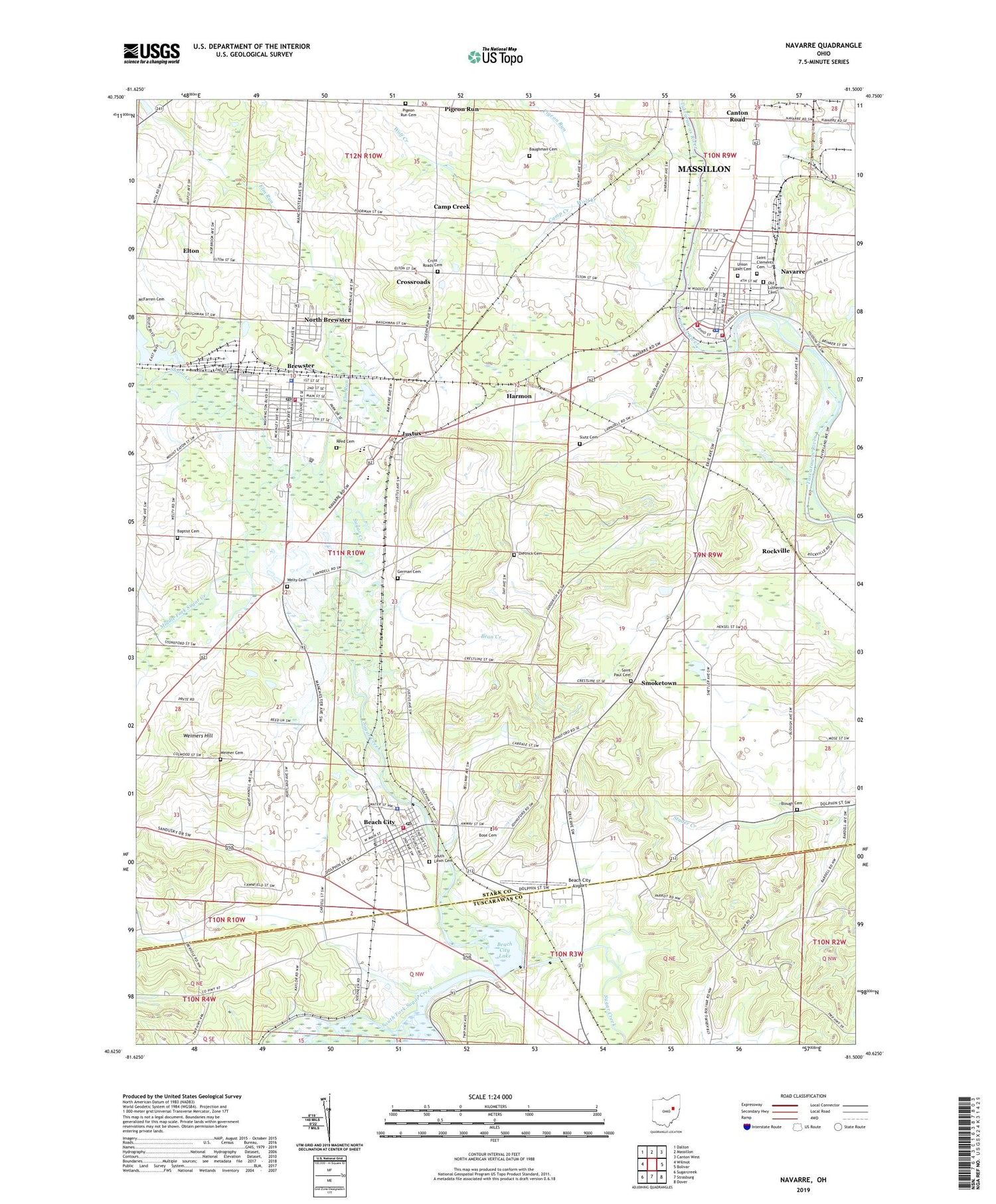Navarre Ohio US Topo Map Image