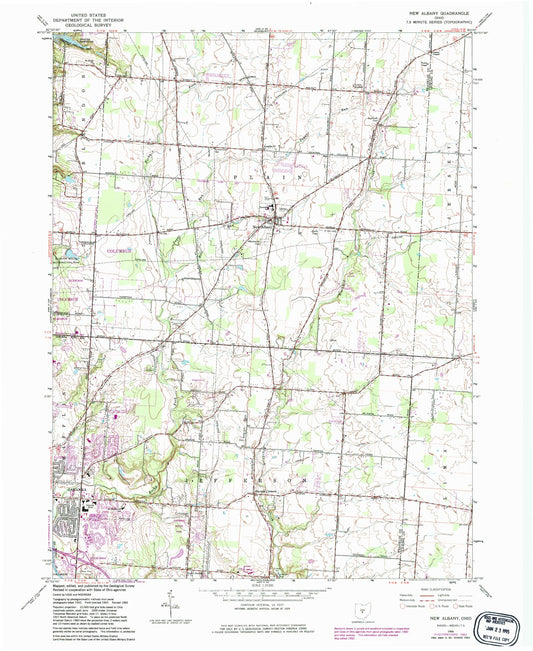 Classic USGS New Albany Ohio 7.5'x7.5' Topo Map Image