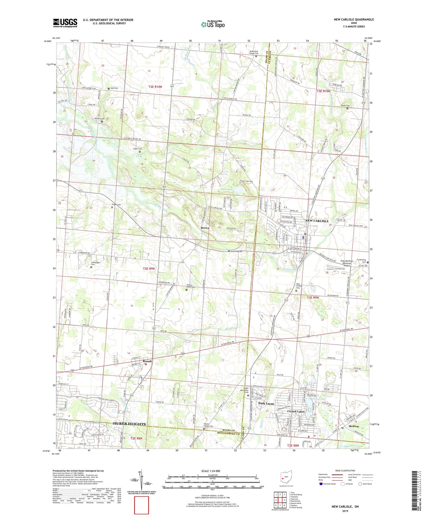 New Carlisle Ohio US Topo Map Image