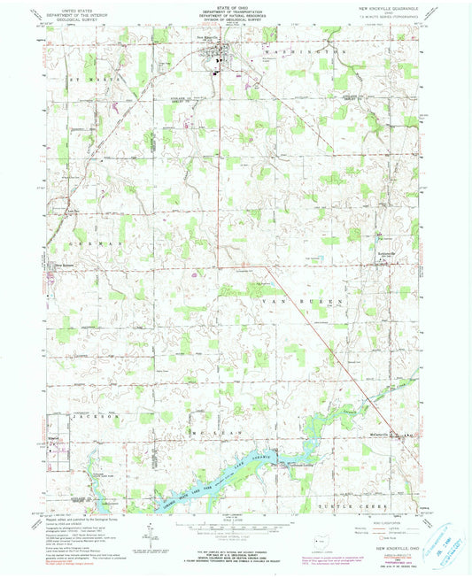 Classic USGS New Knoxville Ohio 7.5'x7.5' Topo Map Image