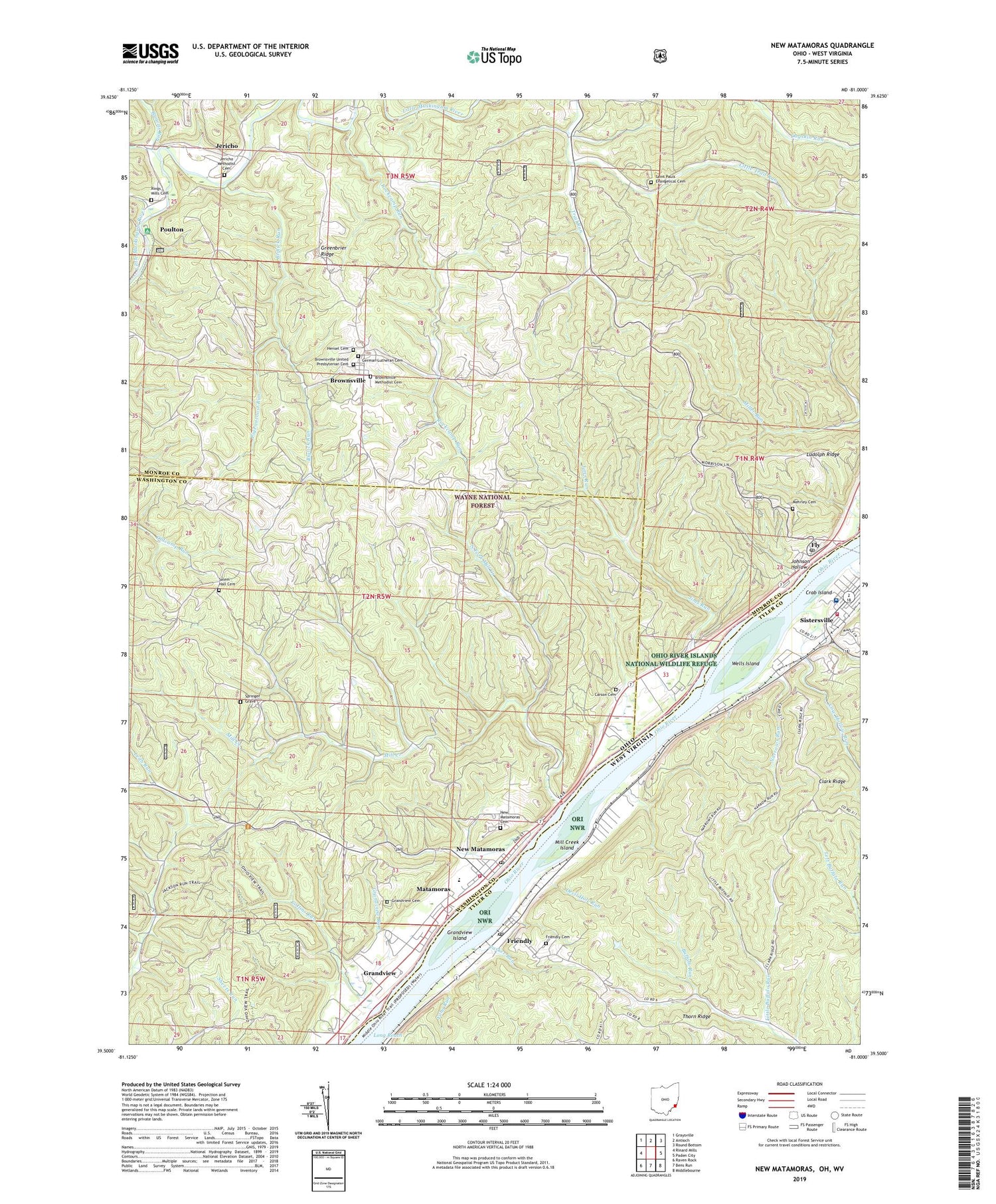 New Matamoras Ohio US Topo Map Image