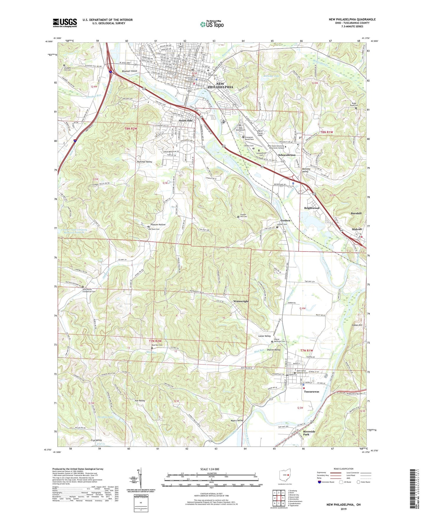 New Philadelphia Ohio US Topo Map Image
