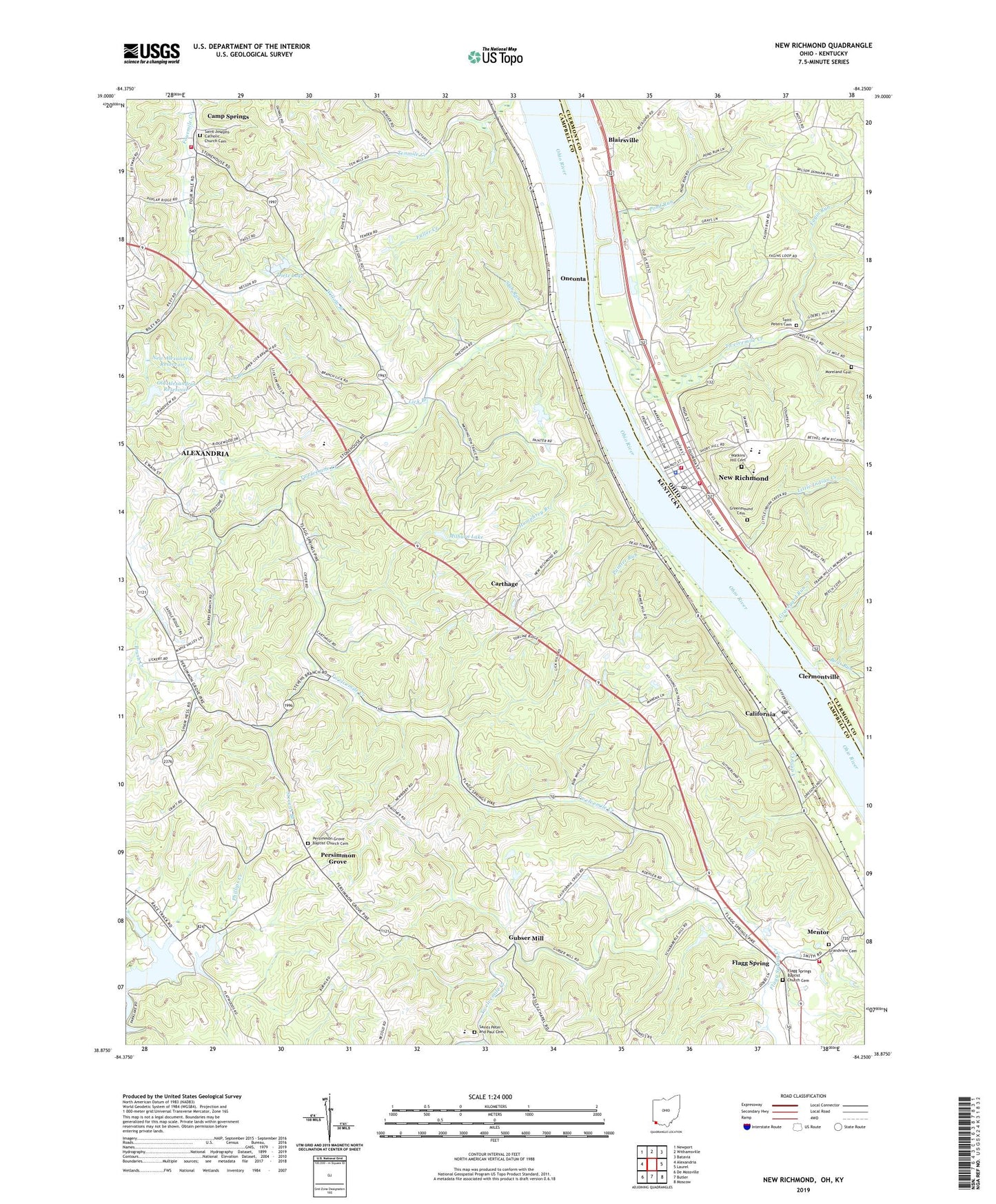 New Richmond Ohio US Topo Map Image