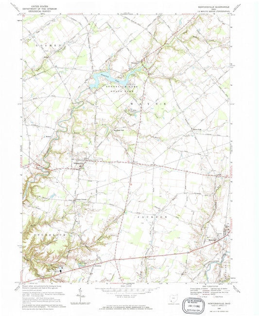 Classic USGS Newtonsville Ohio 7.5'x7.5' Topo Map Image