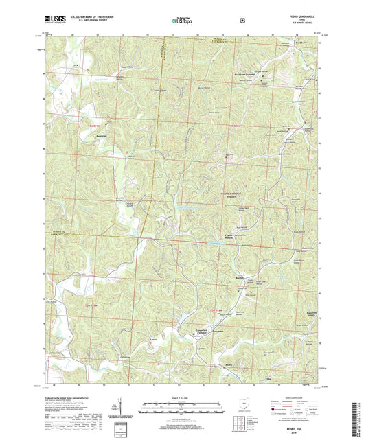 Pedro Ohio US Topo Map Image