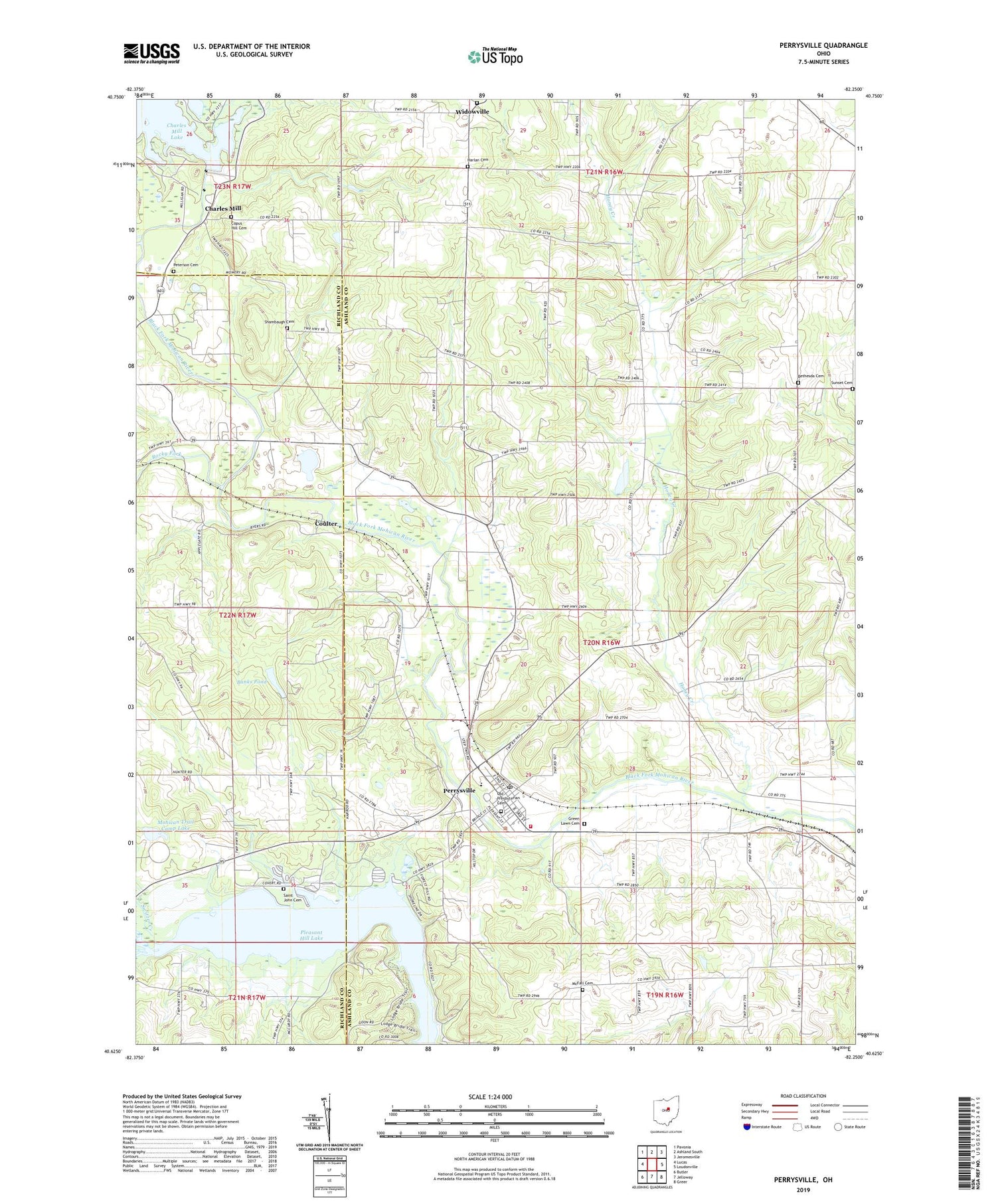 Perrysville Ohio US Topo Map Image
