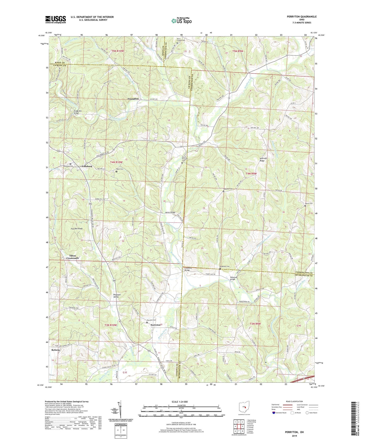 Perryton Ohio US Topo Map Image