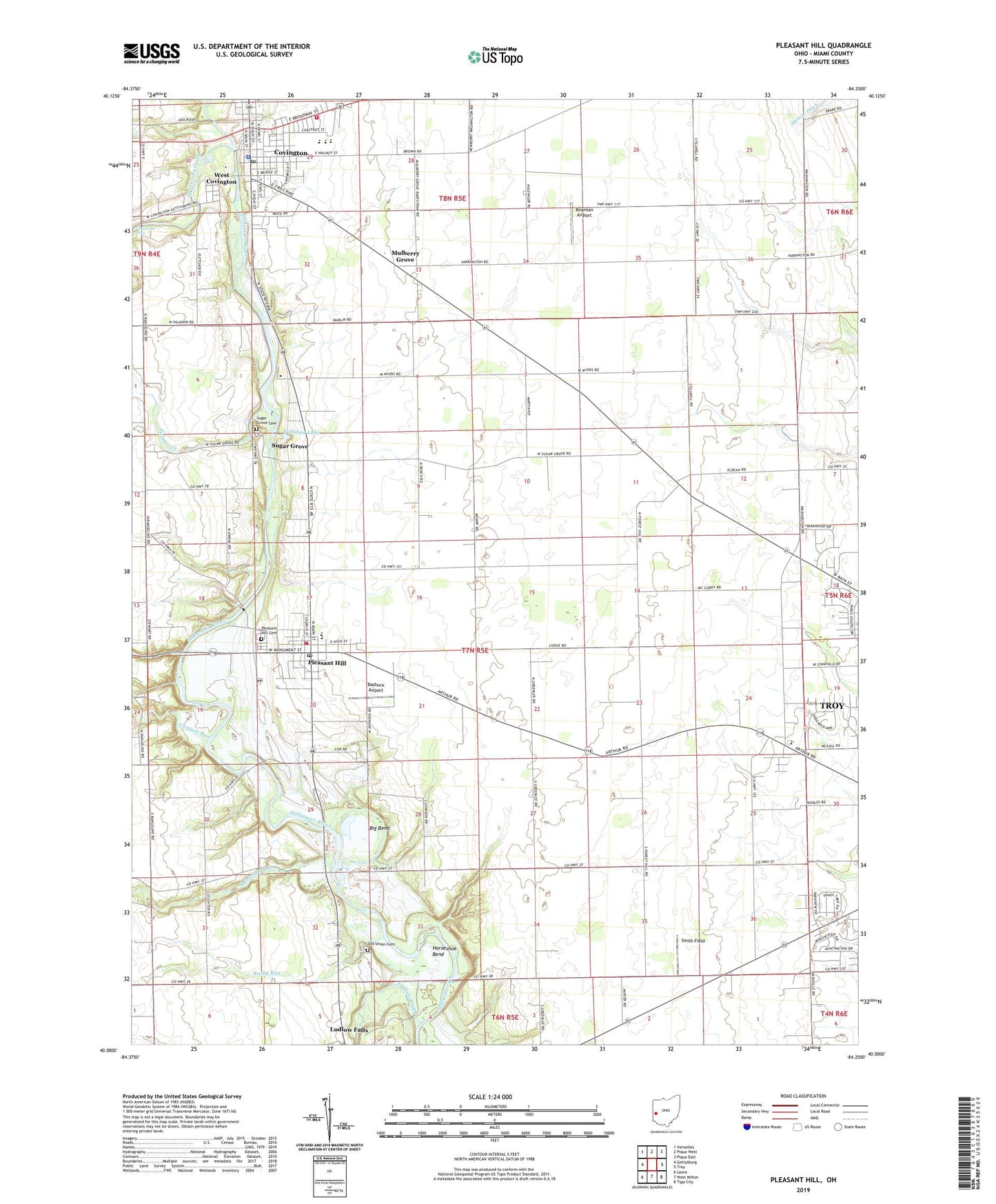 Pleasant Hill Ohio US Topo Map Image